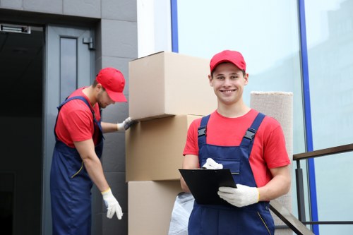 Removal team preparing a home move in Brompton
