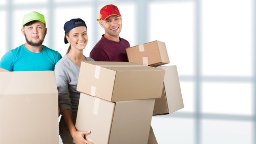 Commercial items and furniture being transported by removal van in Brompton