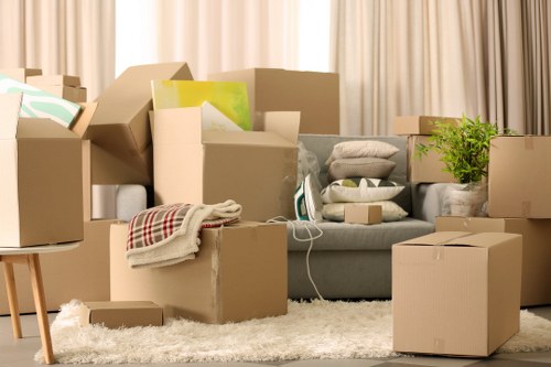 Careful unloading of furniture at a Brompton property