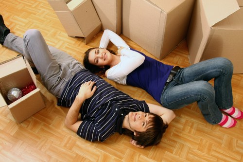Boxes and furniture being loaded for a local removal in Brompton